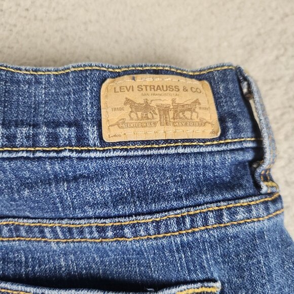 Levi's Jeans Womens Sz 14 Curvy Bootcut Dark Wash 515 Stretch Blue Denim Ladies - Picture 10 of 11